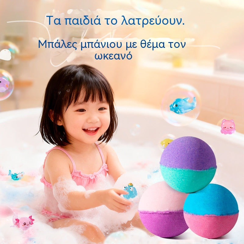 🛀💕12 μπάλες από αλάτι μπάνιου σε σχήμα θαλάσσιων ζώων (50 γρ./μπάλα) για παιδιά.