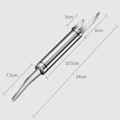 2 τεμάχια 23 ευρώ[Αγοράστε 1 και πάρτε 1 δωρεάν ] 🔥Πολυλειτουργική ξύστρα ψαριών κουζίνας από ανοξείδωτο χάλυβα διπλής κεφαλής, αποφλοιωτής γαρίδας