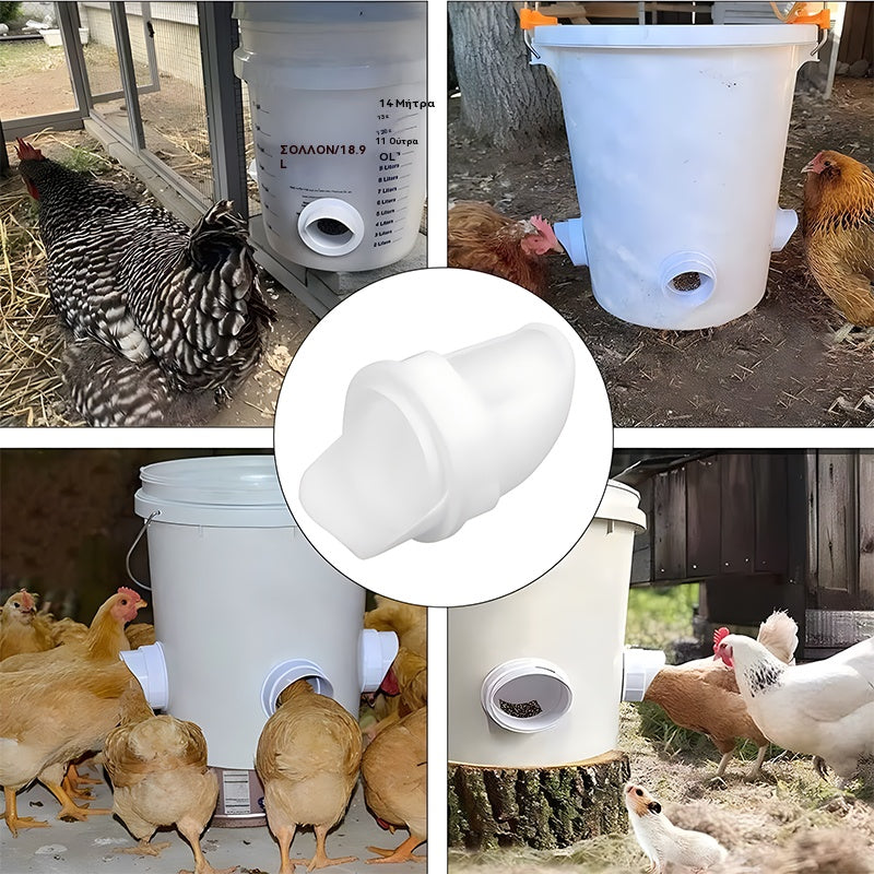 🐓【10 τροφοδότες + ανοιχτήρι τρύπας】Αυτόματος τροφοδότης κοτόπουλου, πάπιας και χήνας