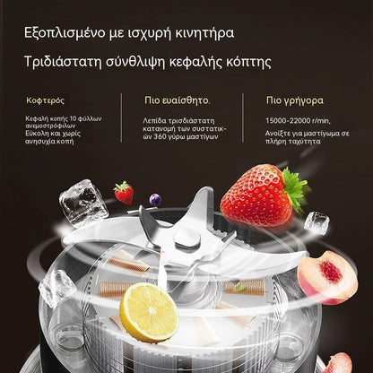 ✨🍎【400ml】Φορητός Αποχυμωτής - Πάρτε τον μαζί σας οπουδήποτε και απολαύστε φρέσκους, υγιεινούς χυμούς φρούτων και λαχανικών οποιαδήποτε στιγμή.