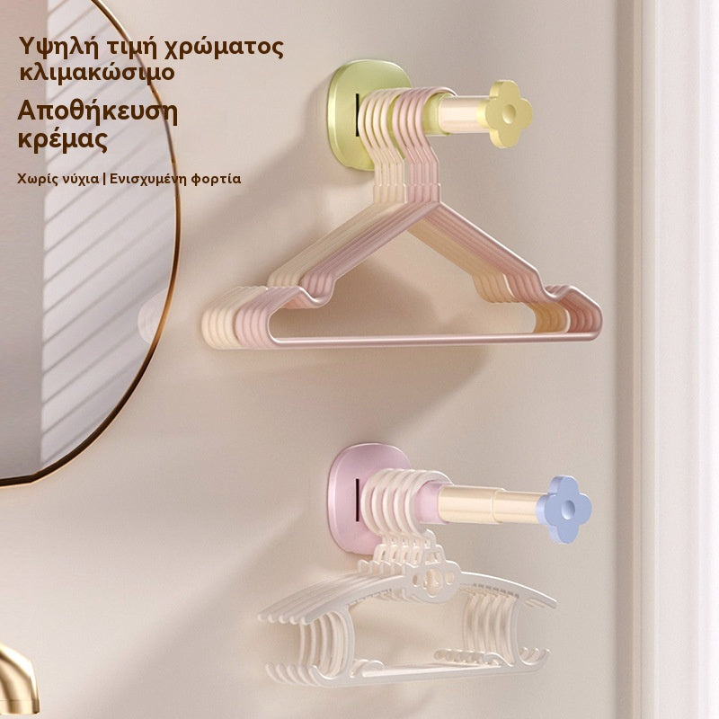 👕✨Πτυσσόμενη βάση αποθήκευσης για κρεμάστρες χωρίς τρύπημα