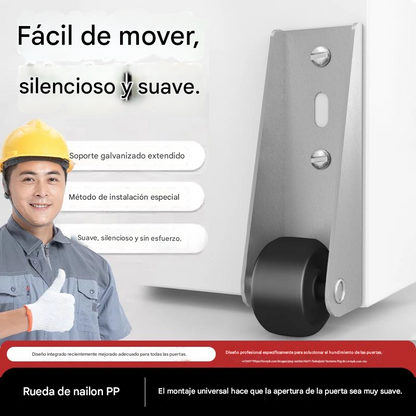 【8 ρόδες + 32 βίδες】——€20🚪 Στήριγμα Συρόμενης Πόρτας με Τροχούς – Αθόρυβη, Ρυθμιζόμενη και Εύκολη στην Εγκατάσταση 🔧