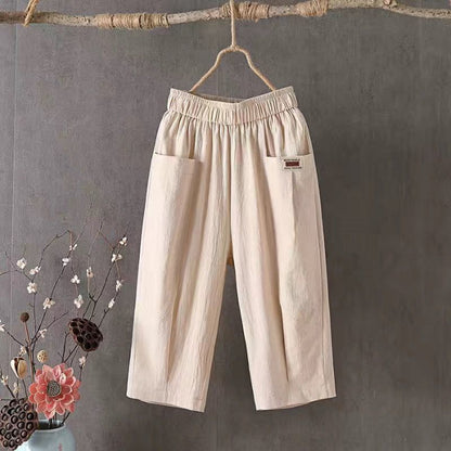 👖【M-4XL】Νέο, φαρδύ, μεγάλο, άνετο και ευέλικτο casual παντελόνι από βαμβάκι και λινό.