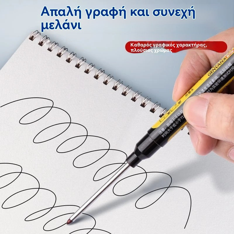 (3 τεμάχια)✏️🔧 Αδιάβροχος Μαύρος Μαρκαδόρος Μακριάς Μύτης για Ξυλουργούς